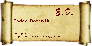 Ender Dominik névjegykártya